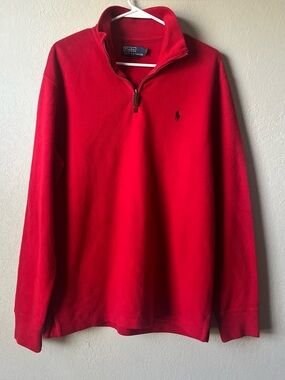 Polo by Ralph Lauren Red Quarter-Zip Sweater